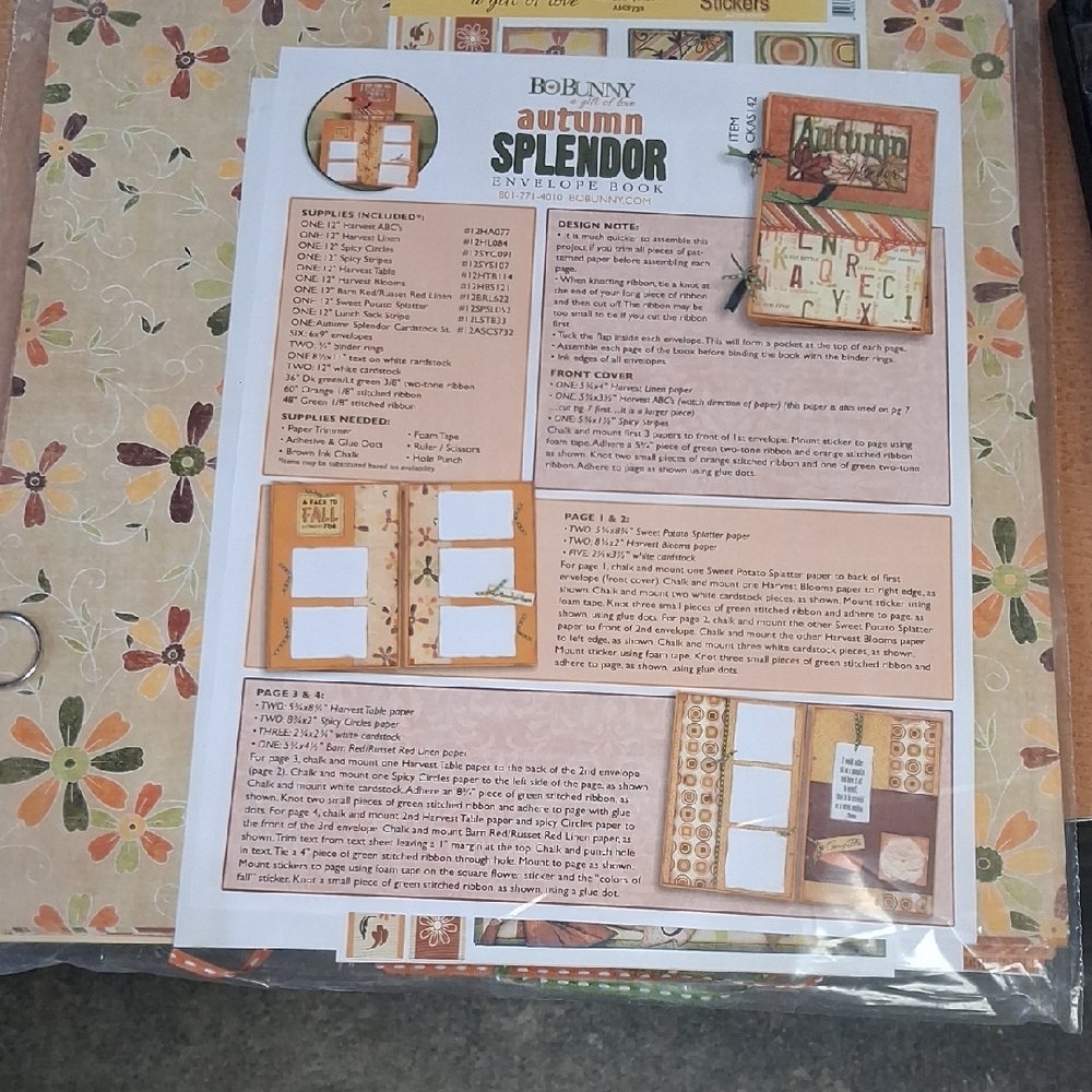 Autumn Splendor Paper Kit Envelope Book- Multicolor